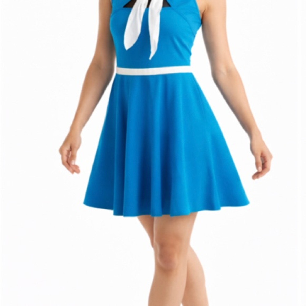 Blue & White Lyrical Dance Dress | Flowing Skirt | Competition Costume